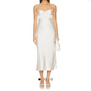 ASTR champagne midi dress
